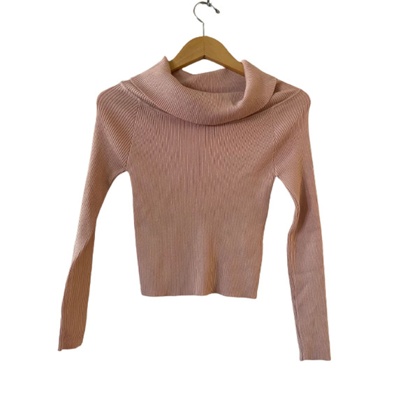 Simplee Sweaters - Simplee Apparel Size S‎ Women's Cowl Neck Ribbed Crop Sweater Knit Top Pullover